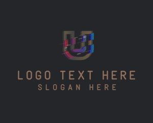 Gradient Glitch Letter U logo