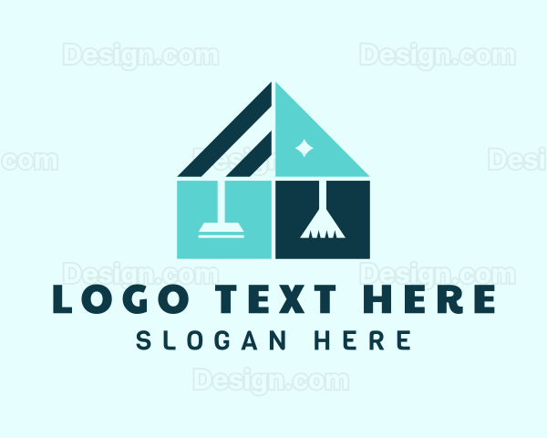 Clean House Squeegee Broom Logo