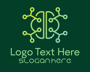 Minimalist Brain Molecule Logo