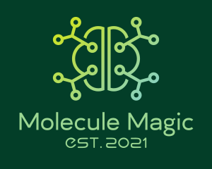 Minimalist Brain Molecule logo