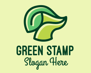 Green Leaf Stalk  logo design