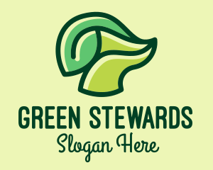 Green Leaf Stalk  logo design