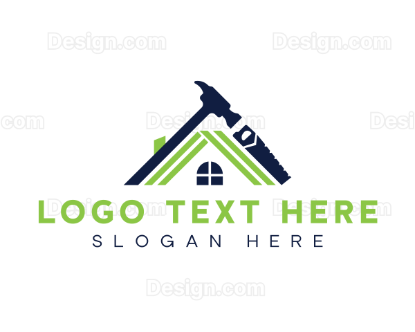 Roof Construction Carpentry Logo