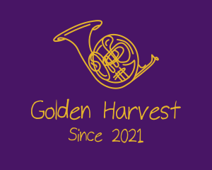 Golden Musical Trumpet  logo design