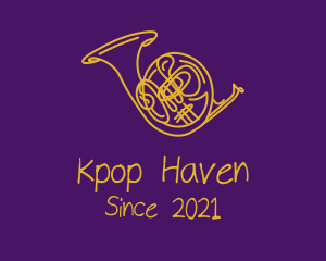 Golden Musical Trumpet  logo design