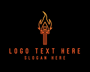 Holy Crucifix Flame logo