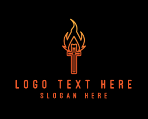 Holy Crucifix Flame Logo