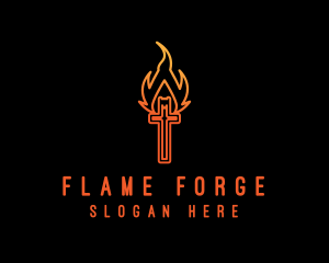 Holy Crucifix Flame logo design