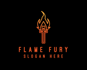 Holy Crucifix Flame logo design