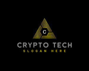 Tech Pyramid Triangle logo design