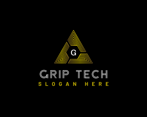 Tech Pyramid Triangle logo design