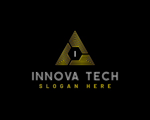 Tech Pyramid Triangle logo design