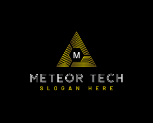 Tech Pyramid Triangle logo design