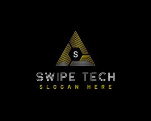 Tech Pyramid Triangle logo design