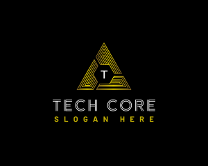 Tech Pyramid Triangle logo design