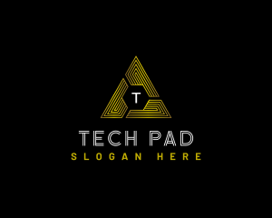 Tech Pyramid Triangle logo design