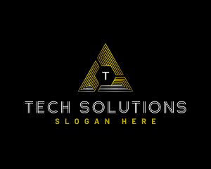 Tech Pyramid Triangle logo design