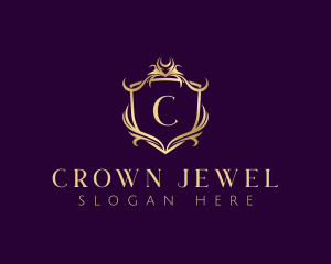 Moon Crown Shield logo design