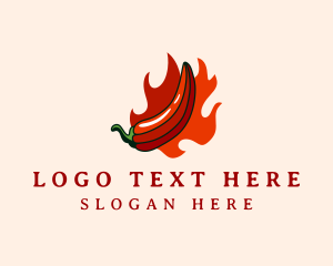 Hot - Flaming Hot Chili logo design
