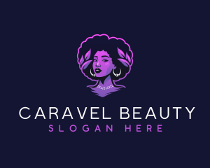 Afro Woman Beauty logo design