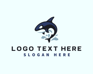 Orca Whale Splash logo design