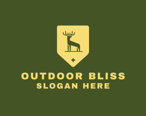 Deer Shield Badge logo design