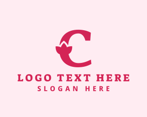 Pink Letter C Flower  logo