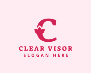 Pink Letter C Flower  logo design