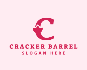 Pink Letter C Flower  logo design