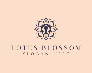 Hand Massage Lotus logo design