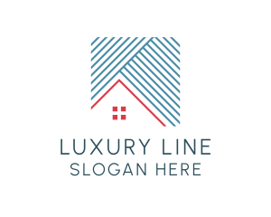 Roof House Line Art logo design