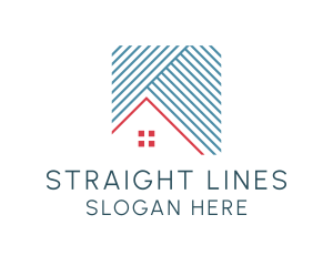 Roof House Line Art logo design