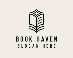 Minimalist Library Book logo design