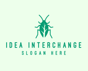 Green Leaf Cockroach logo design