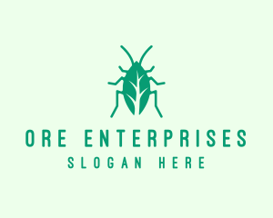 Green Leaf Cockroach logo design