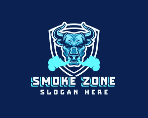 Angry Bull Smoke Shield logo design