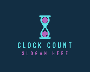 Sand Timer Clock  logo design