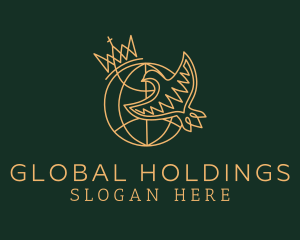 Global Crown Bird logo design