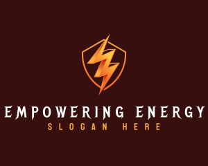 Energy Lightning Shield logo design