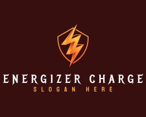 Energy Lightning Shield logo design