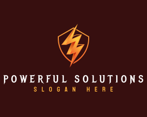 Energy Lightning Shield logo design