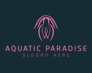 Ocean Jellyfish Aquarium logo design