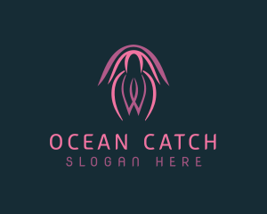 Ocean Jellyfish Aquarium logo design