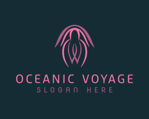 Ocean Jellyfish Aquarium logo design