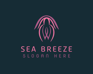 Ocean Jellyfish Aquarium logo design