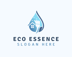 Eco Housekeeping Broom logo design