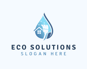 Eco Housekeeping Broom logo design