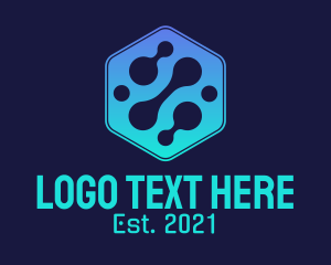 Gradient Digital Hexagon  logo design