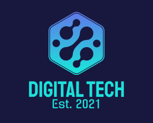 Gradient Digital Hexagon  logo