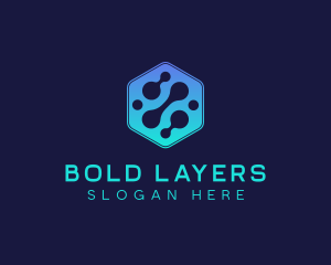 Gradient Digital Hexagon  logo design